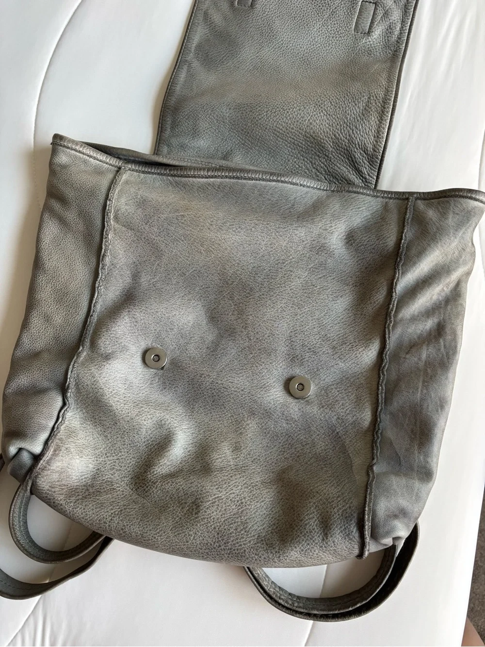 Viva La Difference Sage Green Leather Backpack